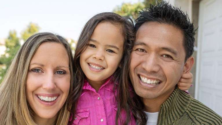 A family smiling after dental check up at South Chico Dental Care, Chico, CA