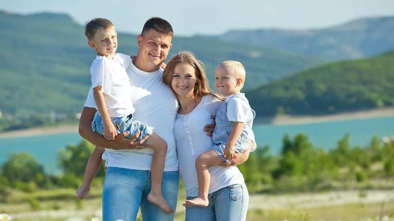 A happy family after dental check up in South Chico, Chico, CA